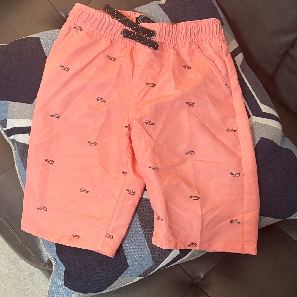 Vibrant Coral Kids Shorts with Fun Pattern
